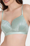 Zivame Coral Glaze Padded Non Wired 3/4Th Coverage Lace Bra - Granite Green — thumbnail 4